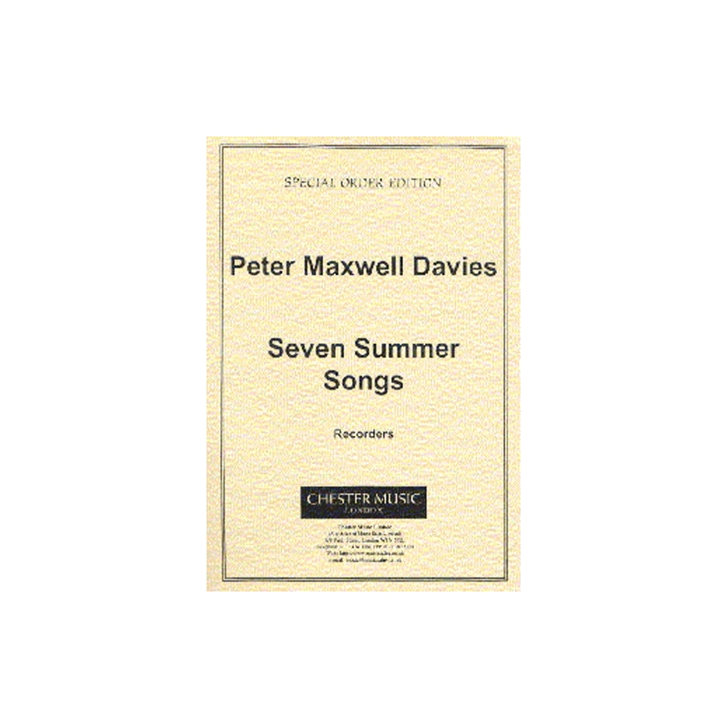 Davies, Peter - Seven Summer Songs - Recorder