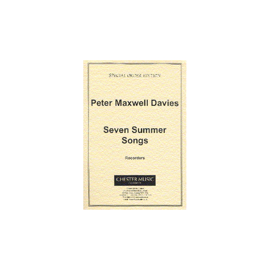 Davies, Peter - Seven Summer Songs - Recorder