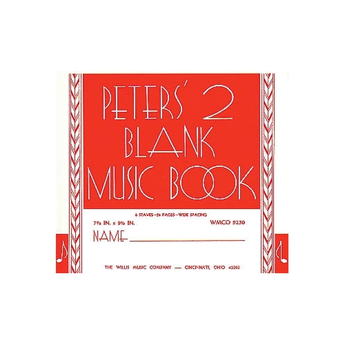 Peters' Blank Music Book (Red)