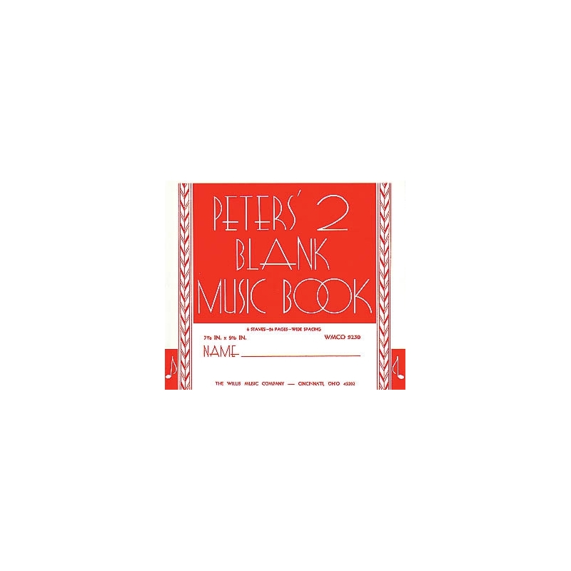 Peters' Blank Music Book (Red)
