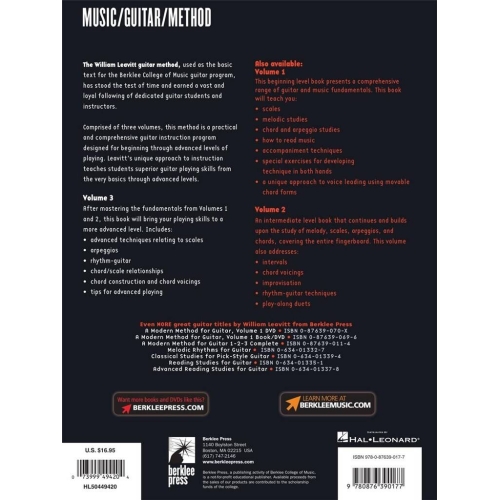 A Modern Method for Guitar - Volume 3