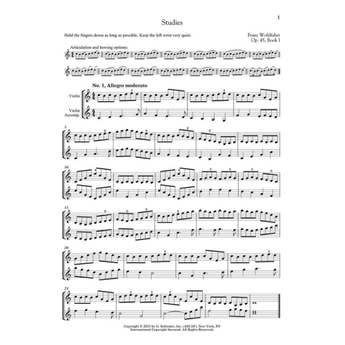Wohlfahrt, Franz - Studies, Op. 45 - Book I