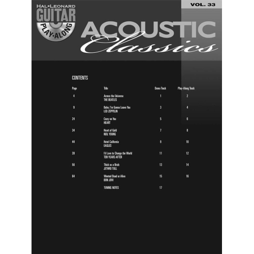 Guitar Play-Along Volume 33: Acoustic Classics