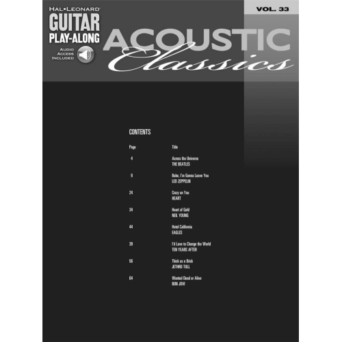 Guitar Play-Along Volume 33: Acoustic Classics