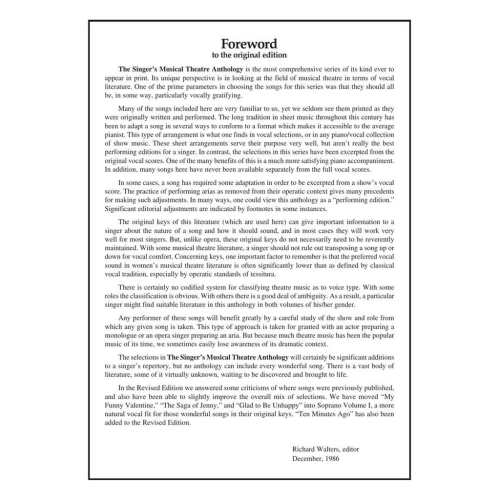 Singer's Musical Theatre Anthology - Volume 1