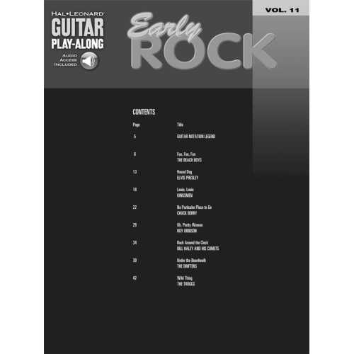 Guitar Play-Along Volume 11: Early Rock