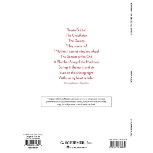 Samuel Barber - 10 Selected Songs