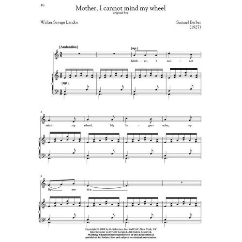 Samuel Barber - 10 Selected Songs