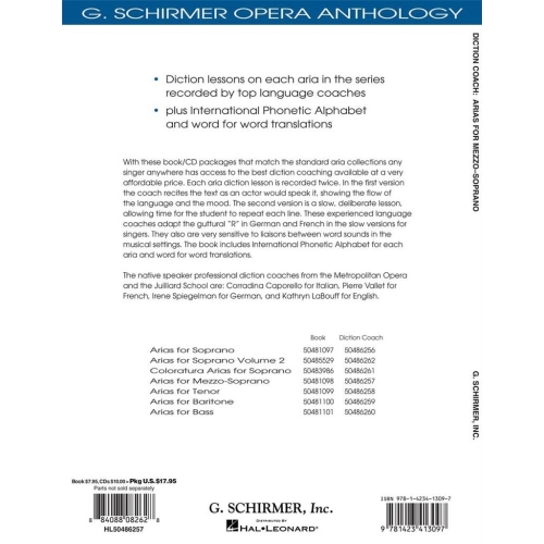 Diction Coach - G. Schirmer Opera Anthology