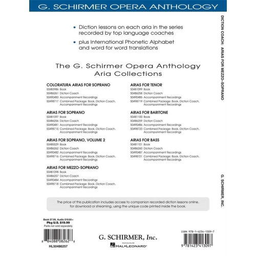 Diction Coach - G. Schirmer Opera Anthology