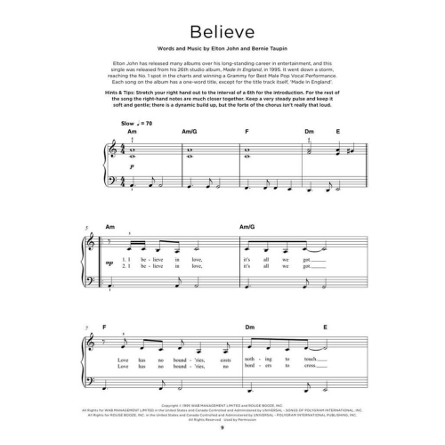 Really Easy Piano: 40 Elton John Songs