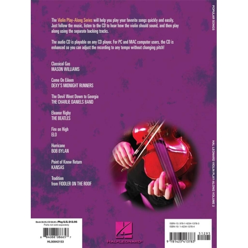 Violin Play-Along Volume 2: Popular Songs