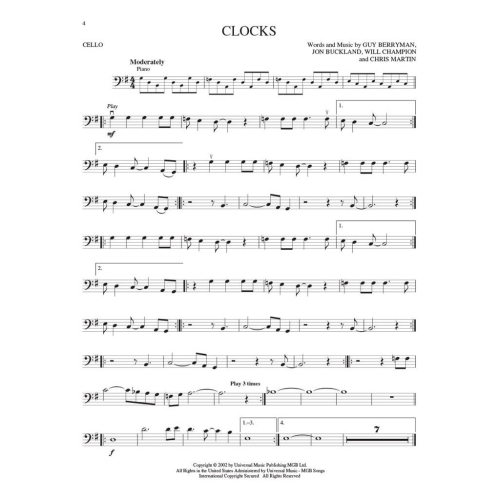 Cello Play-Along: Coldplay