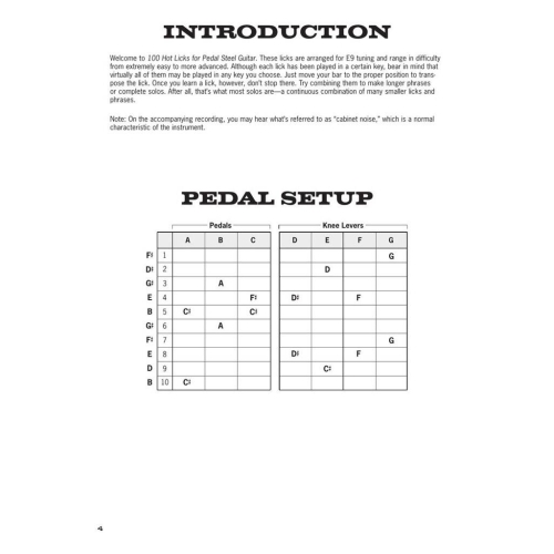100 Hot Licks for Pedal Steel Guitar