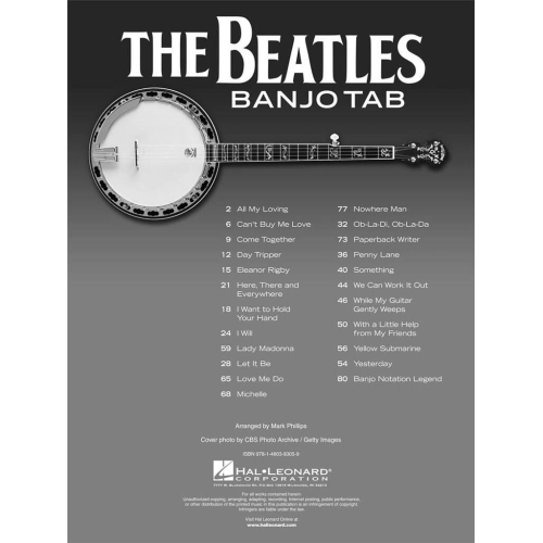 The Beatles Banjo Tab: 22 Classics Arranged For 5-String Banjo