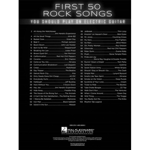 First 50 Rock Songs