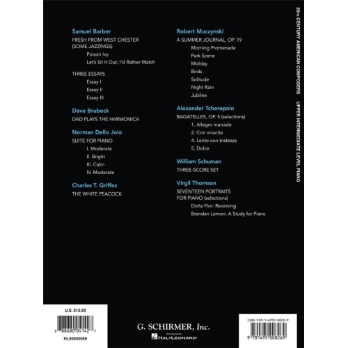 20th Century American Composers - Up Interm. Level