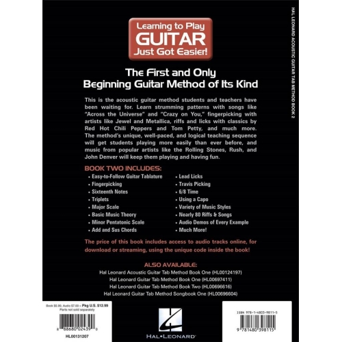 Hal Leonard Acoustic Guitar Tab Method - Book 2 (Book/Online Audio) -