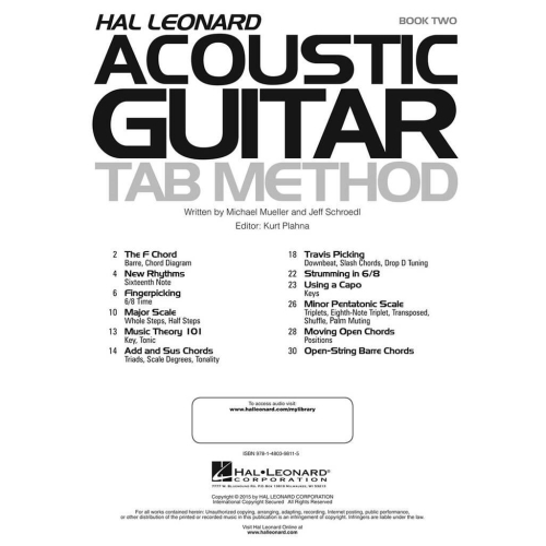 Hal Leonard Acoustic Guitar Tab Method - Book 2 (Book/Online Audio) -