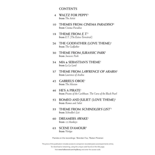 Movie Themes for Classical Players - Violin