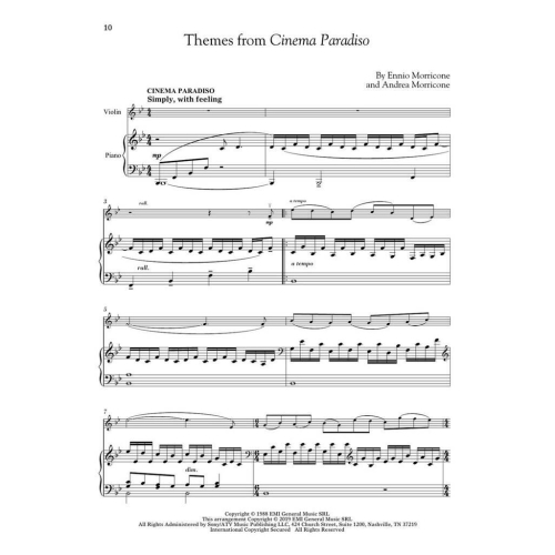 Movie Themes for Classical Players - Violin & Piano