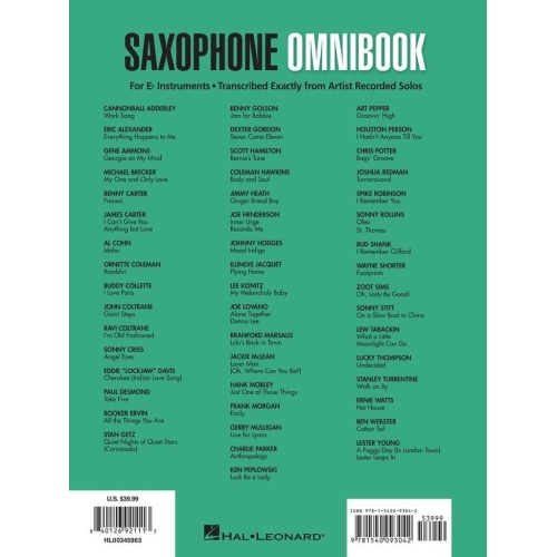 Saxophone Omnibook for E-Flat Instruments