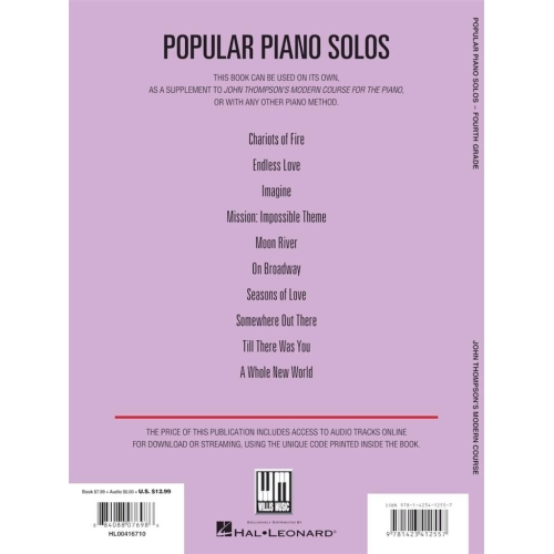 Popular Piano Solos Grade 4 Book/CD Pack