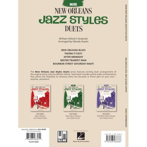 Gillock, William - More New Orleans Jazz Styles Duets - Book/Audio
