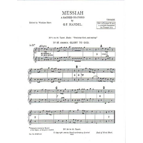 Händel, Georg Friedrich - Messiah - A Sacred Oratorio