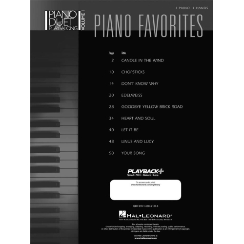 Piano Duet Play-Along Volume 1: Piano Favourites