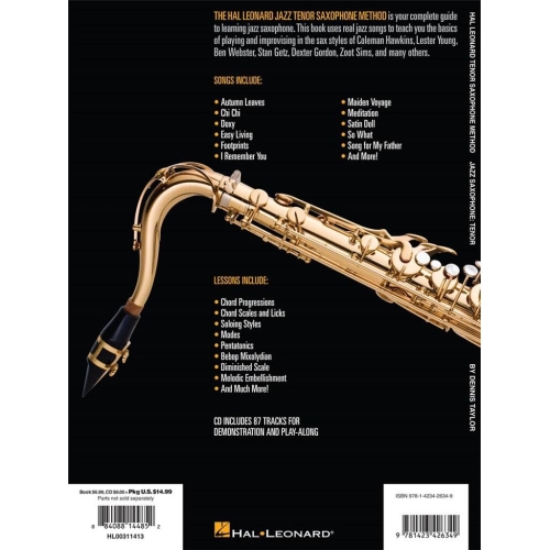 Hal Leonard Saxophone Method: Jazz Saxophone - Tenor