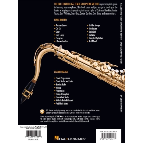 Hal Leonard Saxophone Method: Jazz Saxophone - Tenor