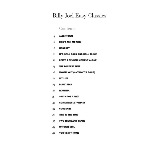 Billy Joel: Easy Classics