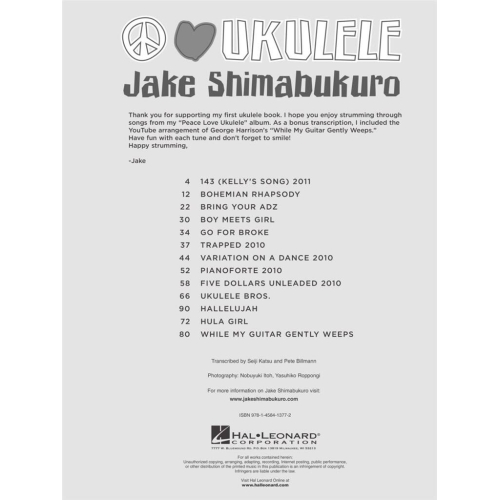 Jake Shimabukuro - Peace Love Ukulele