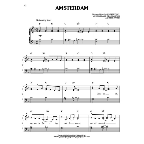 The Best of Coldplay for easy piano