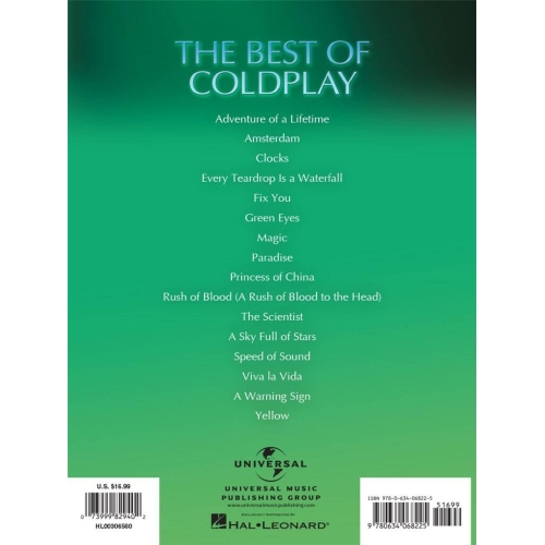 The Best of Coldplay for easy piano