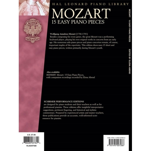 Mozart - 15 Easy Piano Pieces