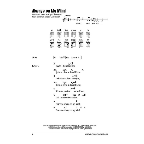 Willie Nelson - Guitar Chord Songbook