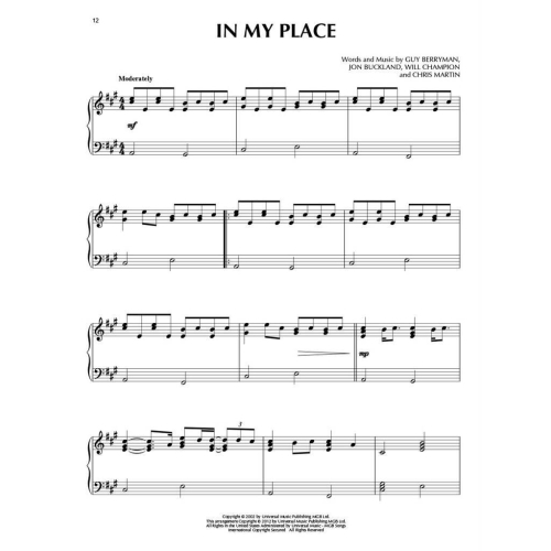Coldplay For Piano Solo