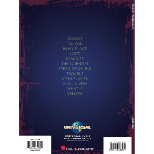 Coldplay For Piano Solo