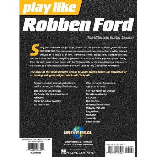 Play Like: Robben Ford (Book/Online Audio)