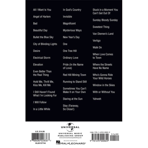 U2 - Guitar Chord Songbook