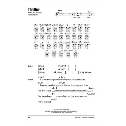 Michael Jackson - Guitar Chord Songbook