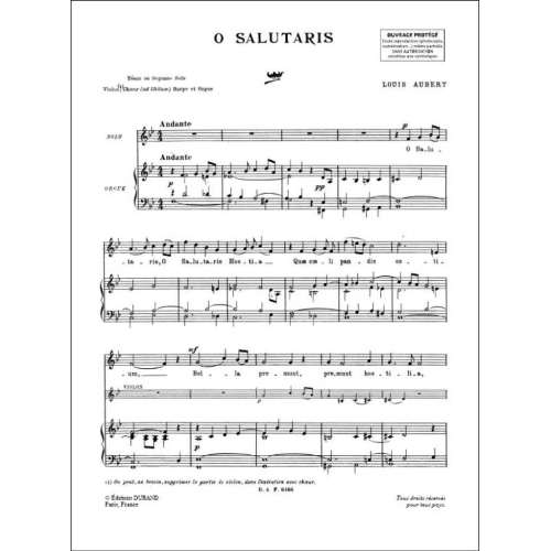 Aubert, Louis - O Salutaris Complet
