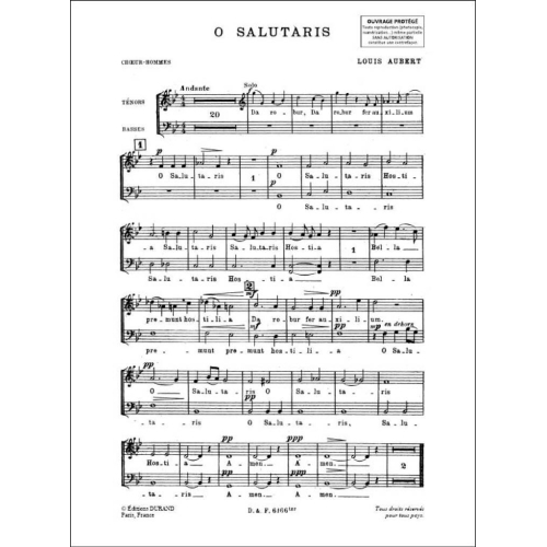 Aubert, Louis - O Salutaris Complet