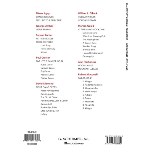 20th Century American Composers - Intermed. Level