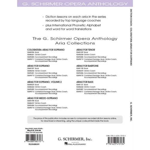Diction Coach - G. Schirmer Opera Anthology