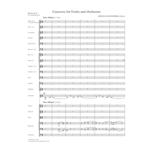 Schönberg, Arnold - Concerto for Violin and Orchestra, Op. 36