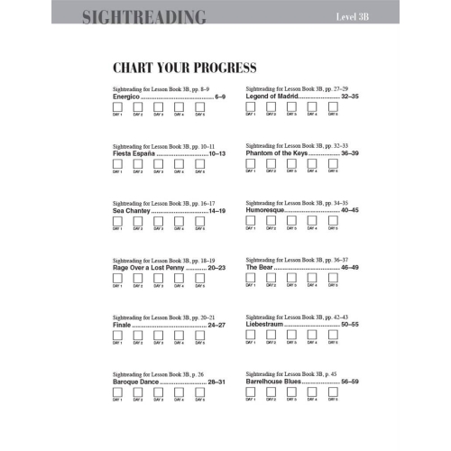 Faber & Faber - Piano Adventures Sightreading Level 3B