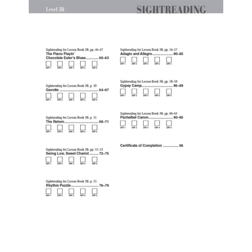 Faber & Faber - Piano Adventures Sightreading Level 3B